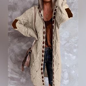 LAST ONE!! XL Vintage Color Block Knitted Cardigan (Duster) Stylish Comfy